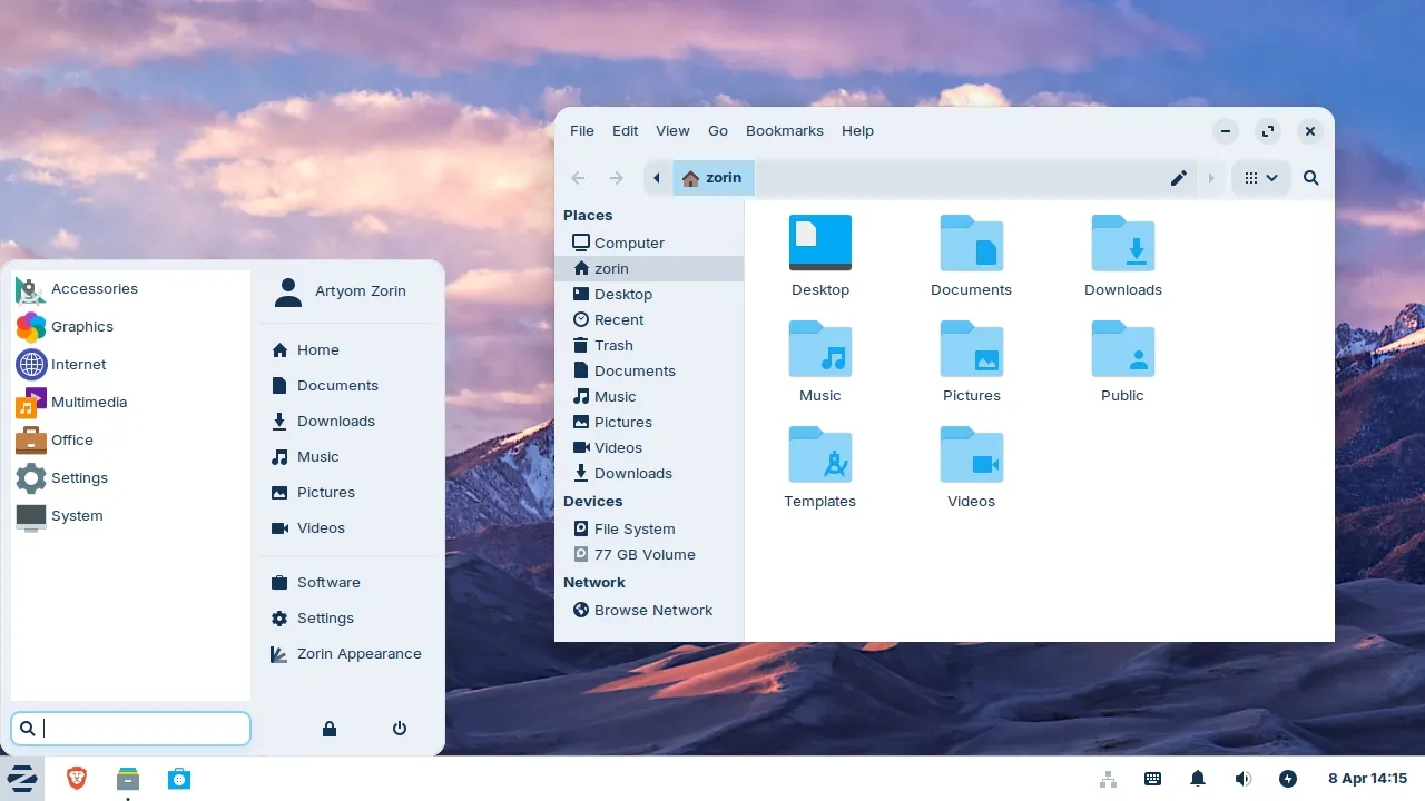 Zorin OS 18.1 Lite dengan desktop Xfce