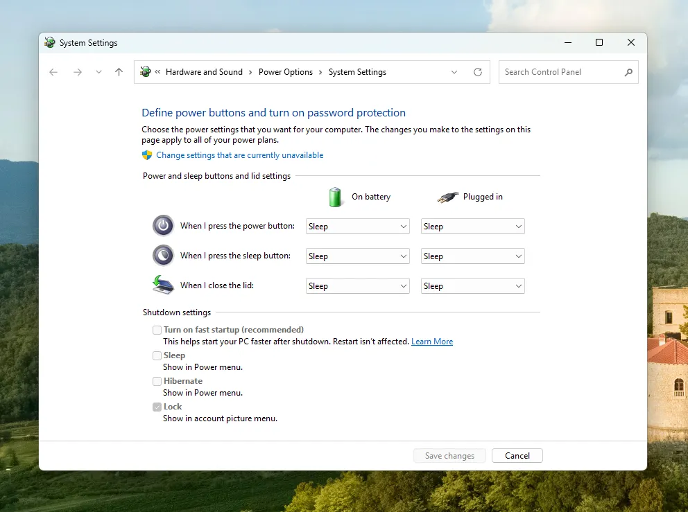 Mematikan Fast Startup di Power Options Windows 11