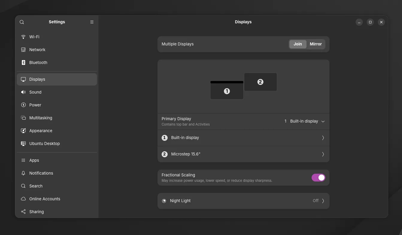 Ubuntu external monitor configuration