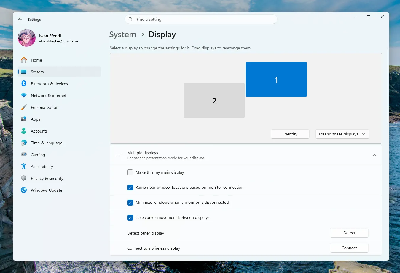 Windows 11 external monitor setup