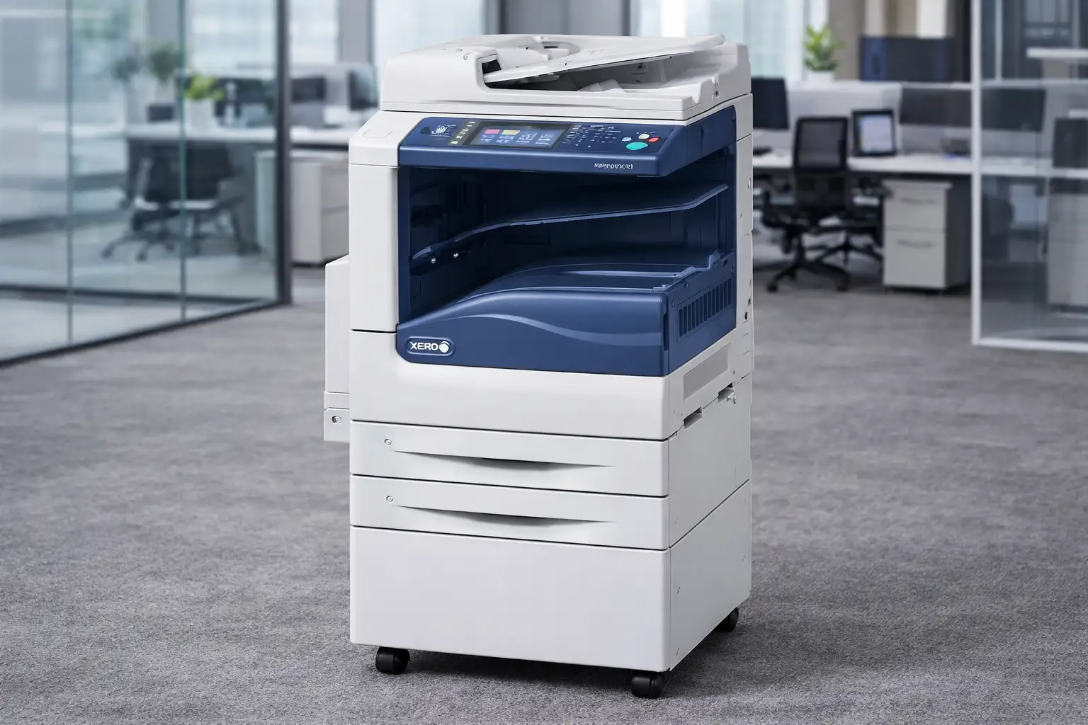 Fuji Xerox DocuCentre-V 2060 multifunction printer in a modern office environment.
