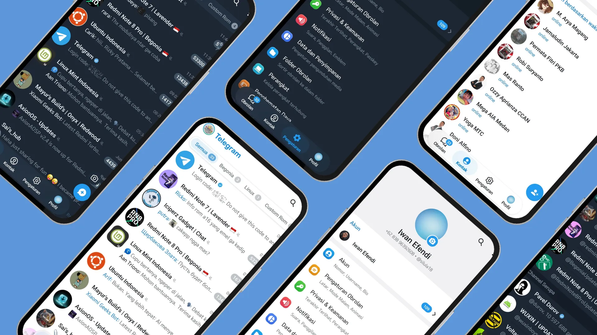 Telegram logo on a blue and purple gradient background