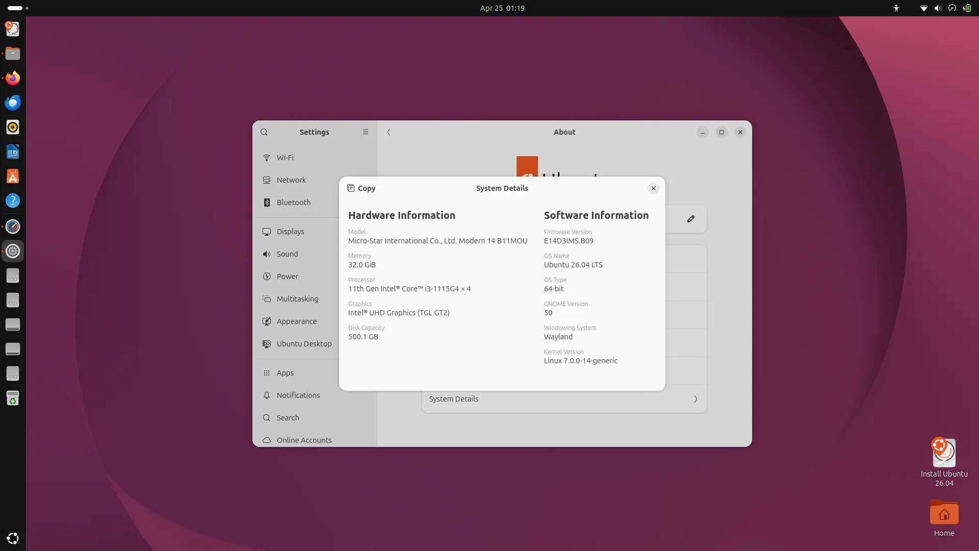 Nautilus file manager di Ubuntu 26.04 dengan folder icons berwarna baru