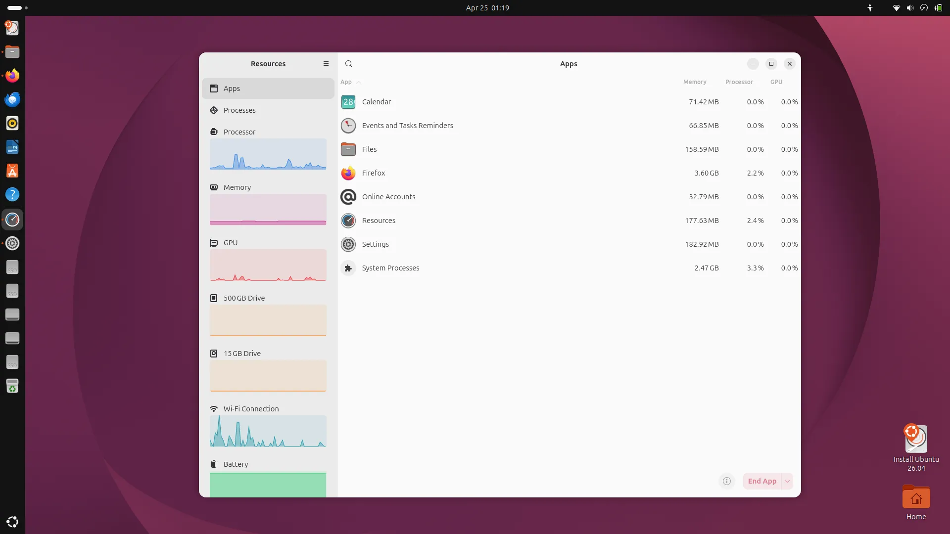 Ubuntu Dock di 26.04 sudah tidak transparan lagi, tampil lebih solid