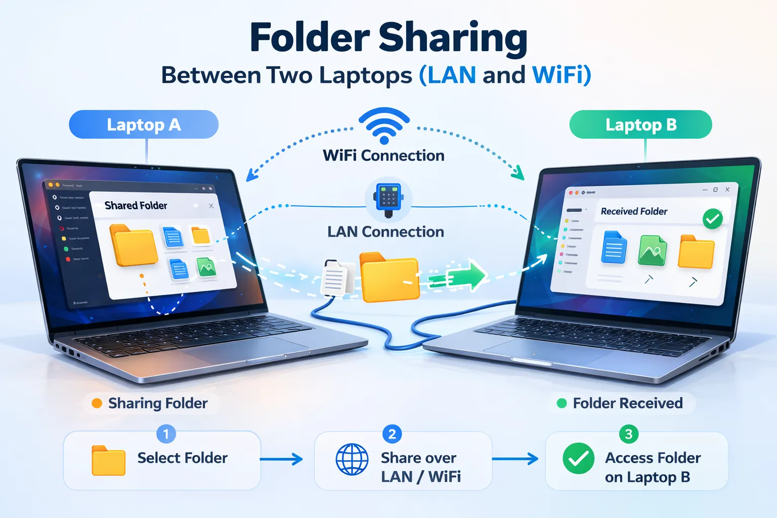 Windows 11 folder sharing banner for LAN and WiFi collaboration